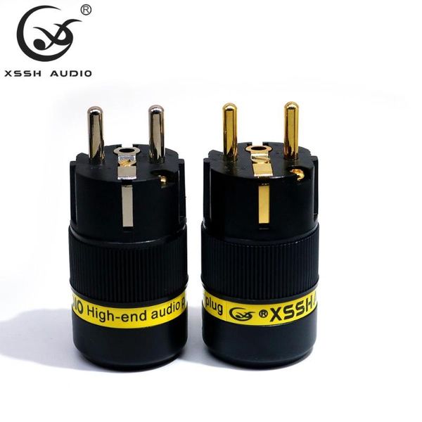 

smart power plugs xssh audio yivo hifi pure copper plating gold rhodium 18mm ac female male euro eu schuko plug electrical connector