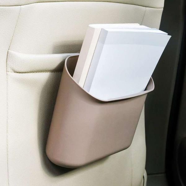 

car organizer auto hang seat back open trash can side door storage bucket