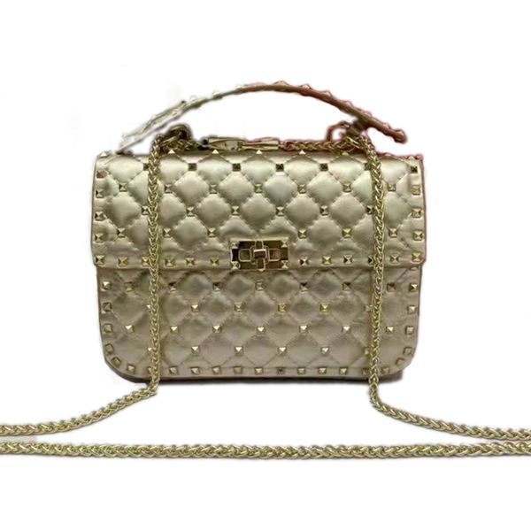 

designer bags classical crossbody handbags women shoulder black stud purse chain bag detachable harness flap pocket square silver red white