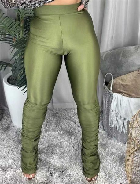 

women's pants & capris fashion soild color casual stacked designer clothing elastic waist womens hzjt, Black;white
