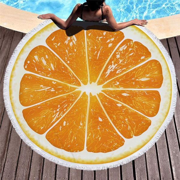 

towel fruits microfiber 3d print beach for yoga mat tassel blanket large round 150cm tapestry home decor sunscreen