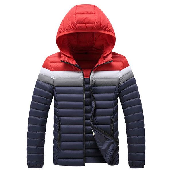

men's down & parkas thick warm fleece hooded men windbreak youthful winter jacket autumn coat outwear casual, Black