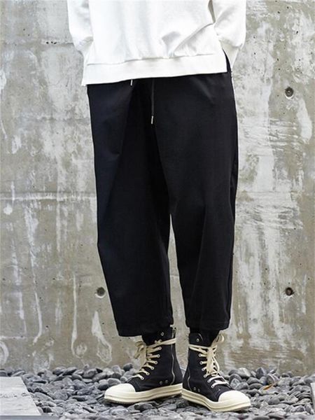 

men's pants harun spring and autumn japanese harajuku fashion versatile youth large size nine casual, Black