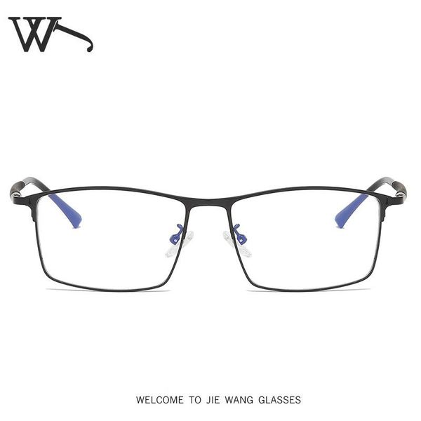 

fashion sunglasses frames retro literary metal square frame plain glass clear transparent optical glasses eyewear eyeglasses female male, Black