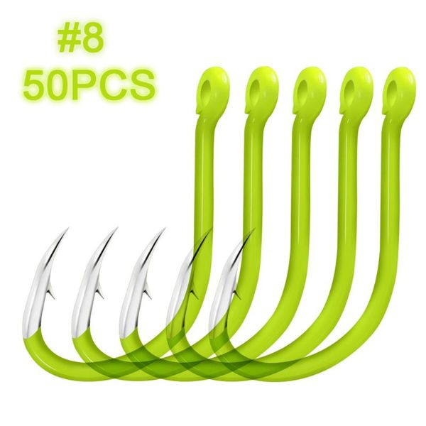 

50pcs luminous fishing hooks carbon steel glow in night tackle accessories