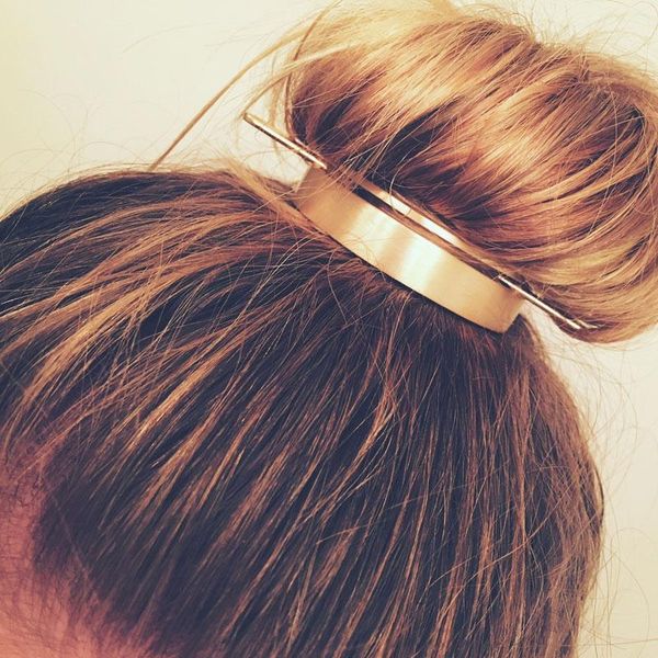 

hair clips & barrettes original design alloy round hairpin bun cage minimalist holder stick girl accessories jewelry, Golden;silver