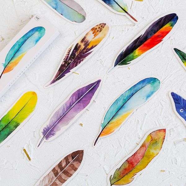 

bookmark 30pcs/bag cute creative colorful feather paper stationery kawaii bookmarks book clip office accessories school supplies