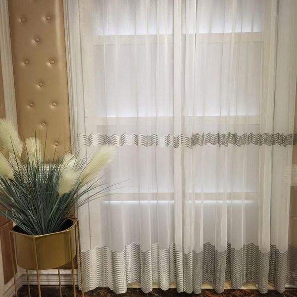 

curtain & drapes 2021 modern white waved sheer curtains for living room voile tulle 3d bedroom window voilage rideaux