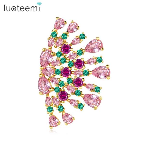 

stud luoteemi big pink flower earrings for women fashion jewelry brincos bijoux femme christmas gifts, Golden;silver