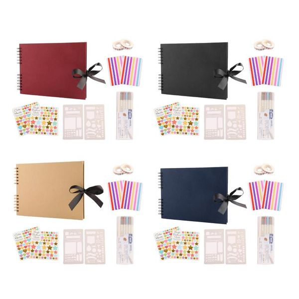 

ballpoint pens po , scrapbook diy scrap book with many accessories, 80 pages paper, Blue;orange