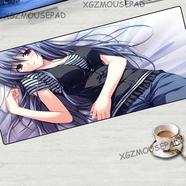 

mouse pads & wrist rests xgz anime large gaming pad black lock egde pure girl computer desk mat beautiful sister fabric non-slip rubber 90x4