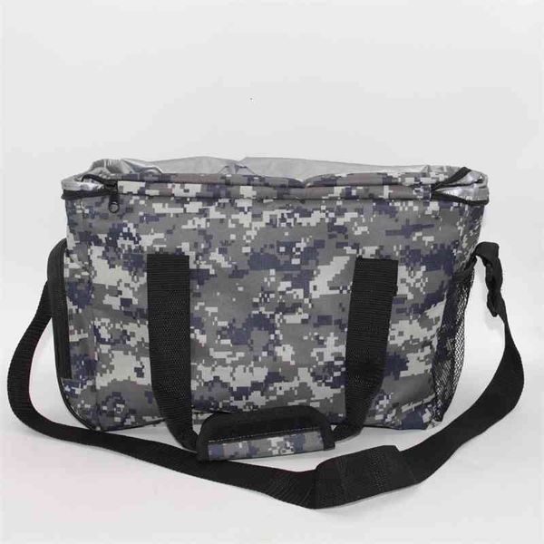 

outdoor portable picnic oxford cloth diagonal cross camouflage large capacity hand thermal insulation ice bag
