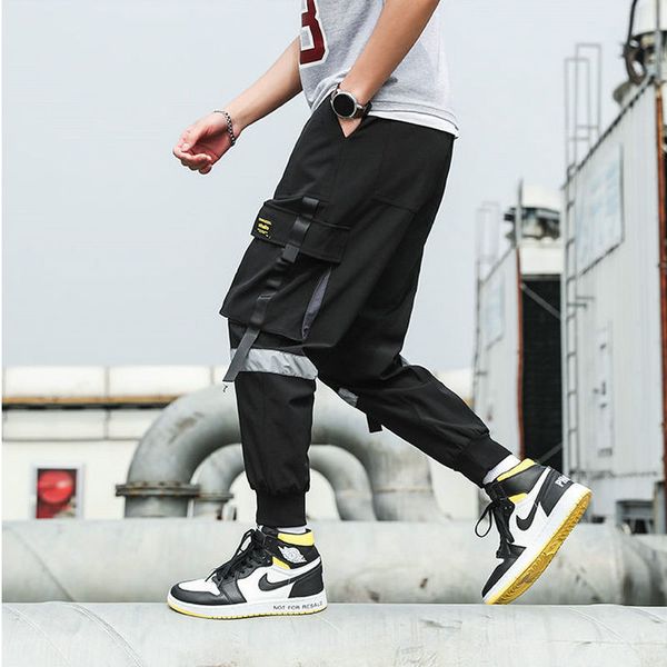 

men's pants black hip hop cargo men streetwear fashion male joggers sweatpants casual harem trousers summer harajuku clothing ikyt