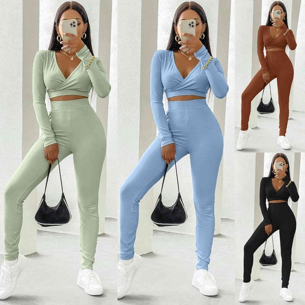

women's 2021 new autumn sports suit women's autumn winter two piece set, Black;red