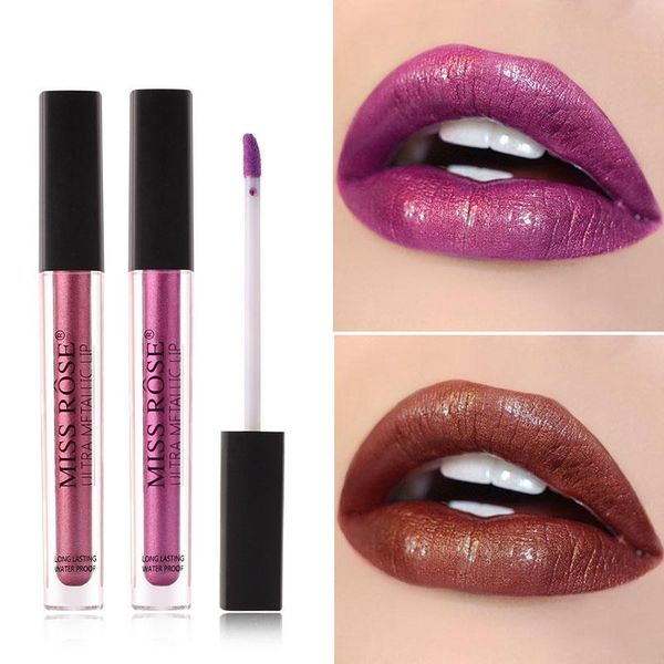 

lip gloss metallic shimmer slim tube fog surface matte glossy liquid lipstick private label long lasting waterproof cosmetic