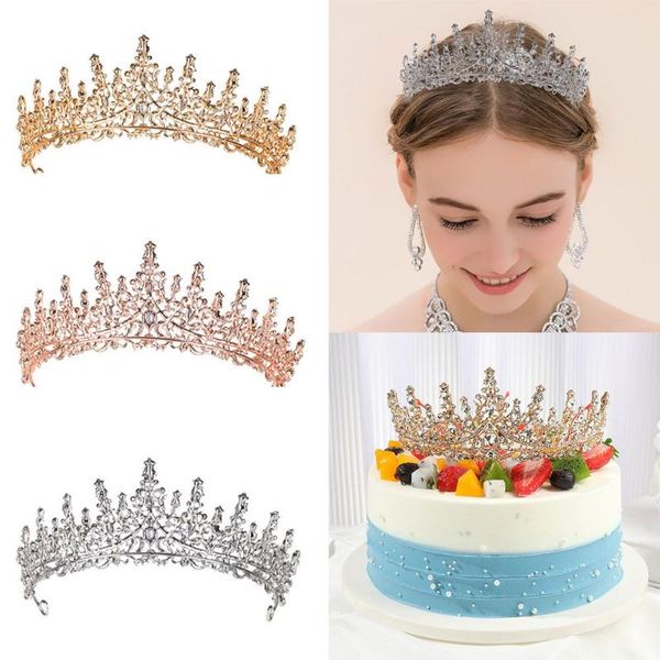 

party hats rhinestone crystal crown tiara for vintage headband women lady girl bride princess birthday wedding