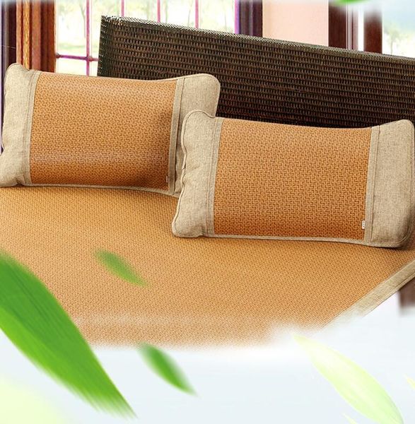 Coussin/oreiller décoratif taie d'oreiller en rotin été lit naturel antidérapant adulte simple tapis épais