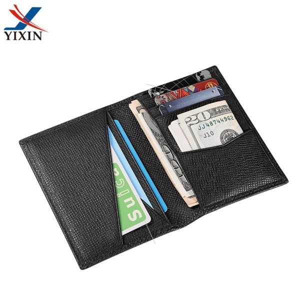 

wallets men's leather business card rfid antimagnetic cowhide high end gift card clip thin card cover, Red;black