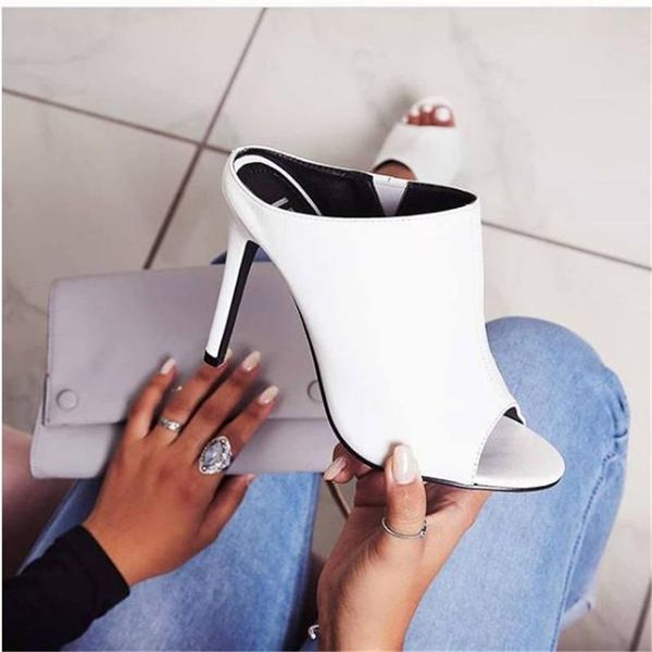

dress shoes 2021 black fashion pumps stiletto ladies party open toe pointed end shallow slingback size 35-42