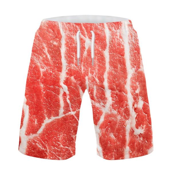 

men's shorts jumeast men women boy girl children 3d food meat hip hop kid summer trunks quick dry beach casual sweatpants short pants, White;black