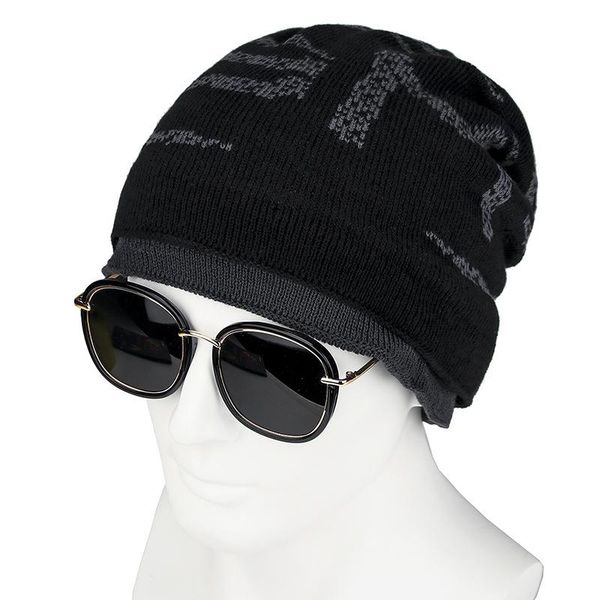

beanies knitted beanie men's hat winter skullies warm casual slouchy crochet baggy cap