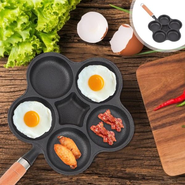 

pans 1pc egg frying pan five-hole mold fried non-stick omelette pancake pot