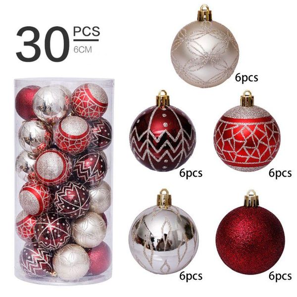 

set 6cm/30 pcs christmas balls ornaments party wedding xmas tree hanging decor f1cc decoration