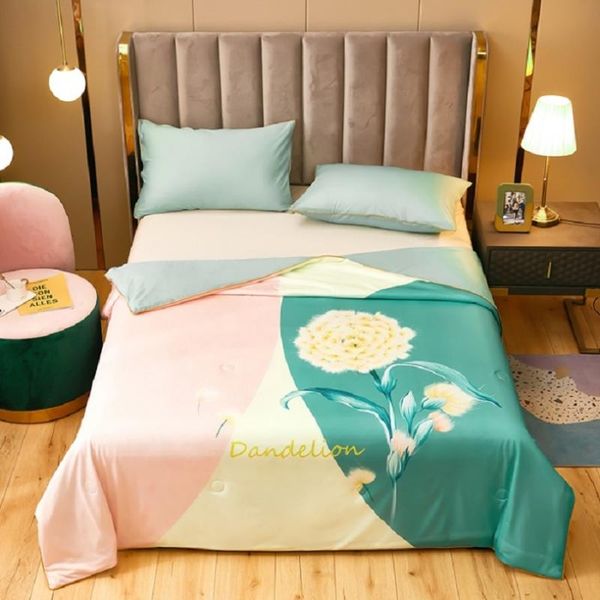 

large version of cute cartoon pattern cool summer quilt home decor air conditioner ice bed linen blanket queen king size comforters & sets