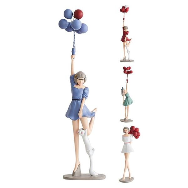 

novelty items nordic resin balloon girl sculpture ornaments living room bedroom deskcrafts decoration cnim