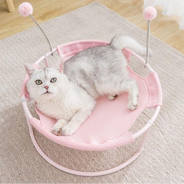 

cat beds & furniture bed accessories house for sleeping pet with funny ball toy cats products supplies kitten net nest