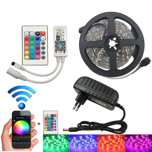 

plug waterproof 5m rgb smd smart wifi controller dc 12v led strips