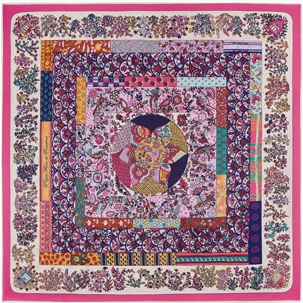 

square scarves floral print scarf women shawls foulard femme blue large twill silk scarfs 130*130cm, Blue;gray