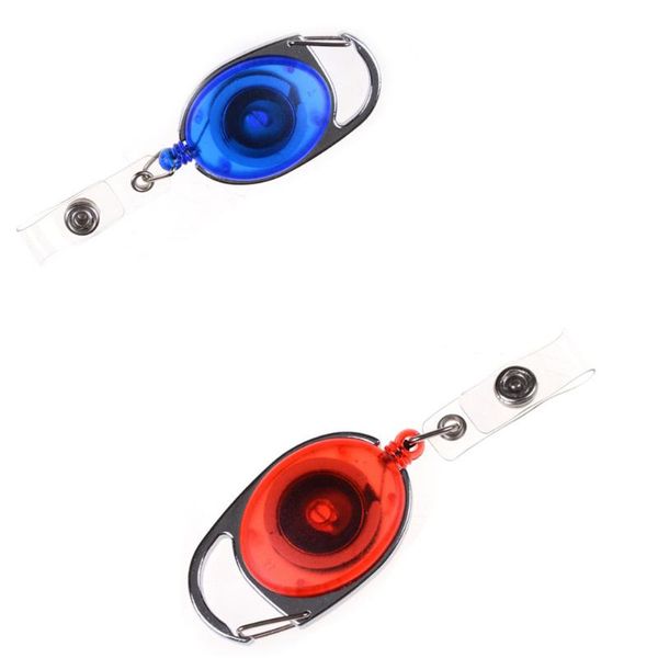 

card holders 1pcs fashion retractable pull key ring chain reel id lanyard name tag badge holder recoil belt clip, Brown;gray