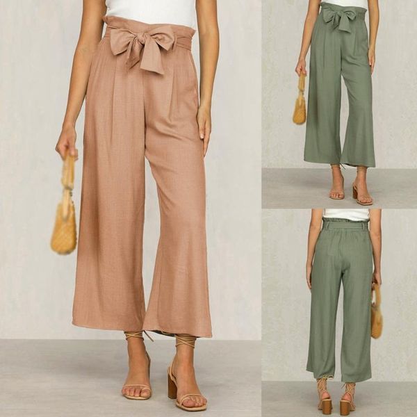 

women's pants & capris elegant leisure trousers loose solid long sweatpants with sashes 2021 pantalones de mujer talla grande #33, Black;white