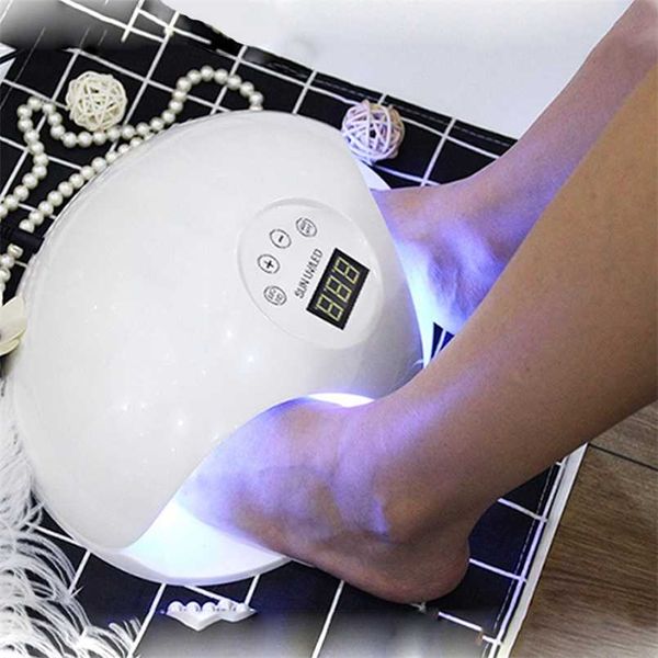 

led uv lamp nail gel manicure foot dryer two hands s drying s light 211118