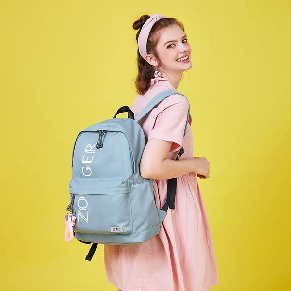 

school bags fashion backpack student alphabet schoolbag boys and girls computer anti-theft lapblack red blue