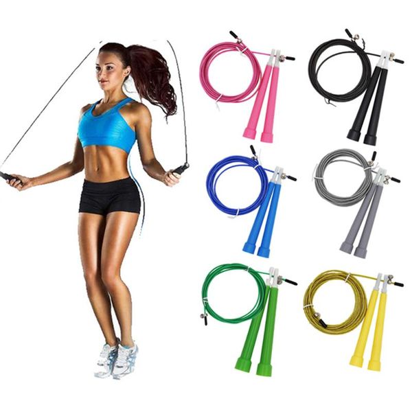 

jump ropes 3m skipping cable steel adjustable fast speed abs handle crossfit training boxing sports exercises