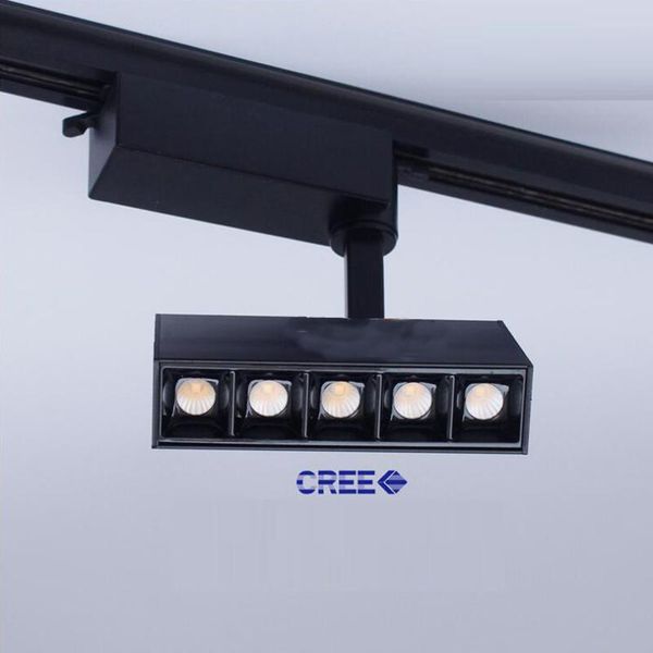 

dimmable led track lights cree 5x2w 10x2w 10w 20w spotlight rail ceiling lamps ac85-265v for clothing shoes stores