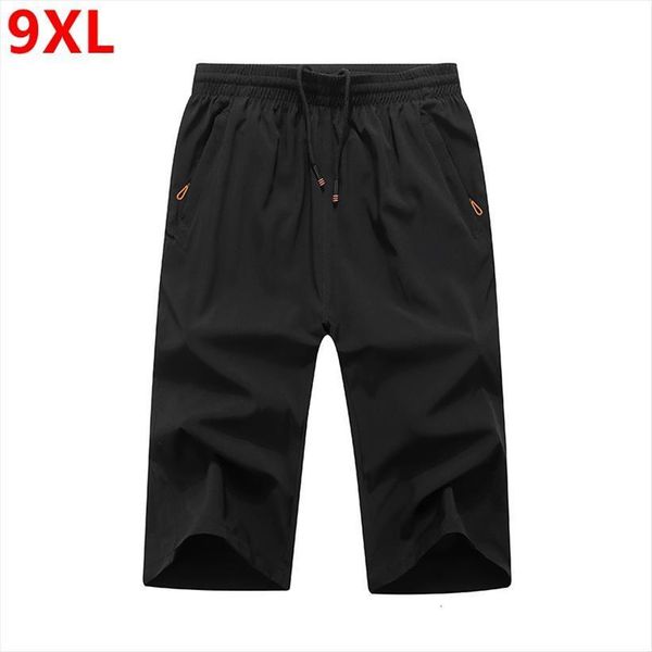 

summer thin large size women pant quick drying calf length cropped loose casual, Black