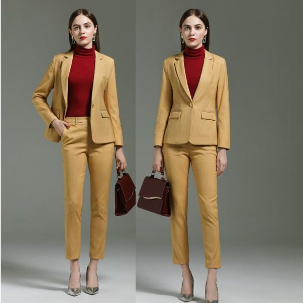 

business suits ladies womens blazer with pants women office work for jacket and set women's two piece, White