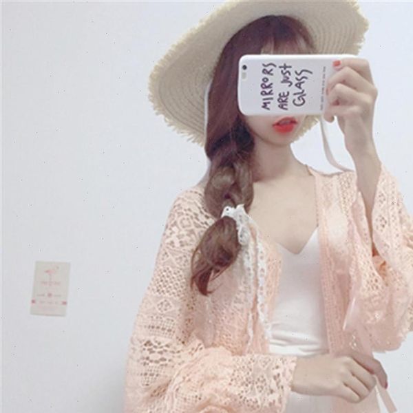 

women sweater spring summer womens soft lace loose lantern sleeve long sleeves chiffon thin coat shawl cardigan pz3295, White;black