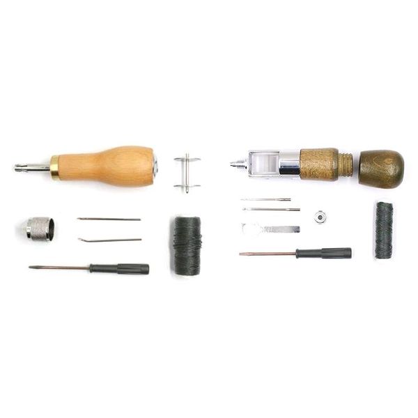 

sewing notions & tools leather awl kit hand stitcher set manual machine speedy craft stitching shoemaker, Black