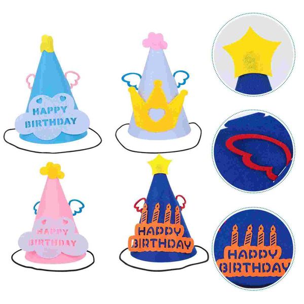 

party hats 4pcs adorable thickened felt cloth birthday supply