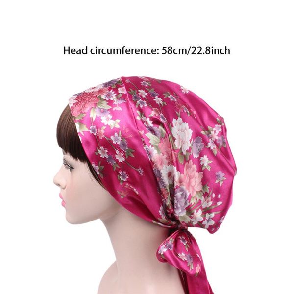 

beanie/skull caps party bath fashion hair women bonnet satin headscarf turban head cover night sleep daily accessories shower long pigtail, Blue;gray