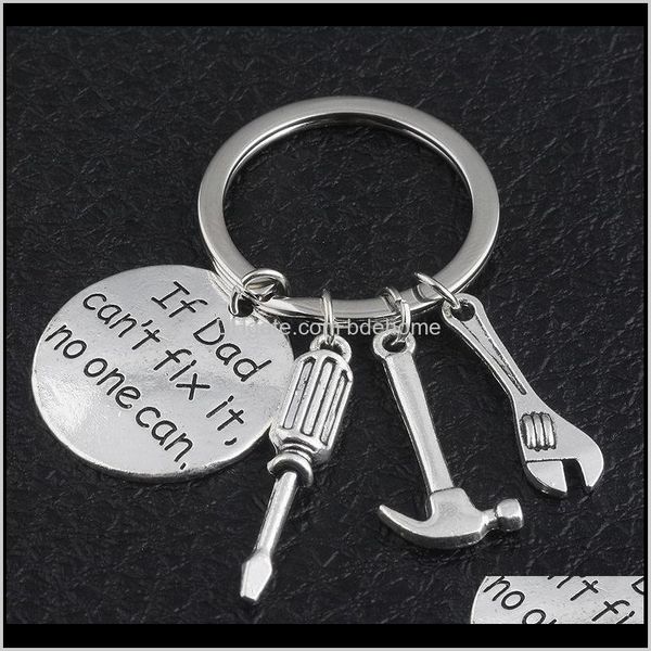

keychains fashion drop delivery 2021 if cant fix it no one can" hand tools keychain daddy rings gift for dad fathers day, father key ch, Silver