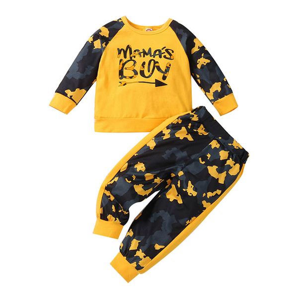 

kids clothing sets boy suit boys set children infant long-sleeve camouflage casual autumn/winter long-sleeved trousers head-to-head children, White