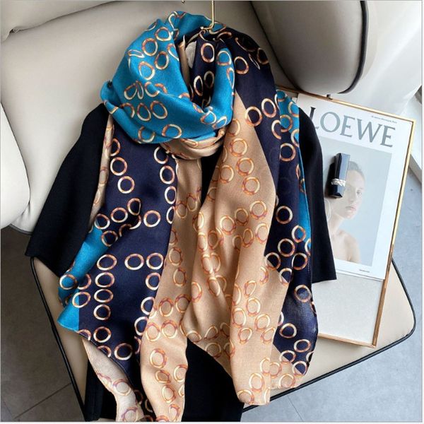 

scarves womens korean-style new fashion cotton linen autumn and winter elegant sunscreen hemp scarf white collar square, Blue;gray