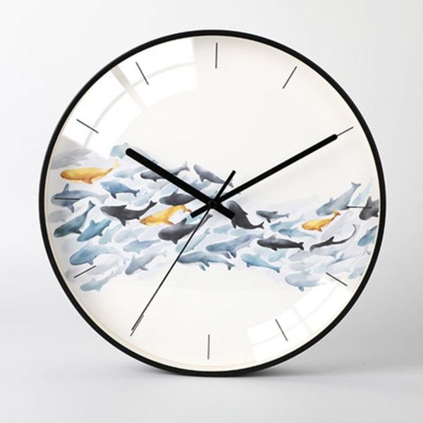 

wall clocks simple digital clock creative modern design watch living room decoration mute saat home accessories50b1005
