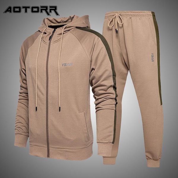 

men's tracksuits 2021 spring set mens classic sportswear autumn fashion patchwork casual tracksuit men zipper sweatshirt sweatpants 2 p, Gray