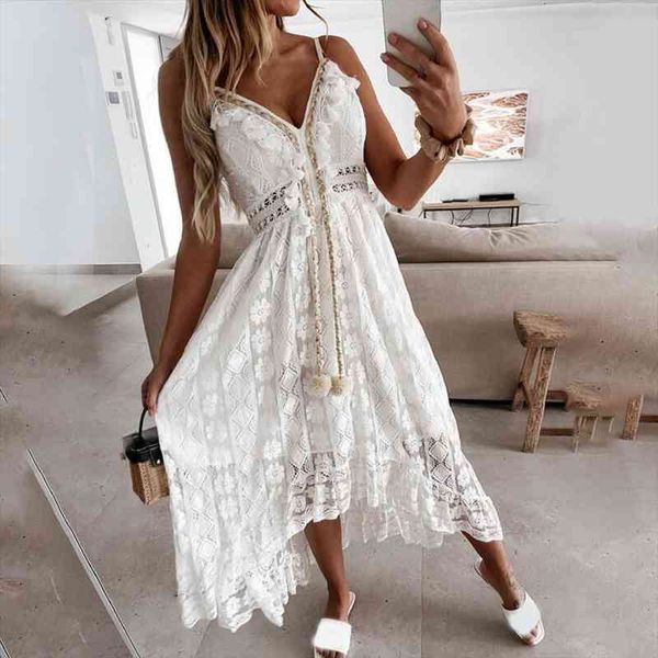 

loose maxi dress summer hollow out lace women spaghetti strap large hem dress for dating party dresses vestidos robe, Black;gray